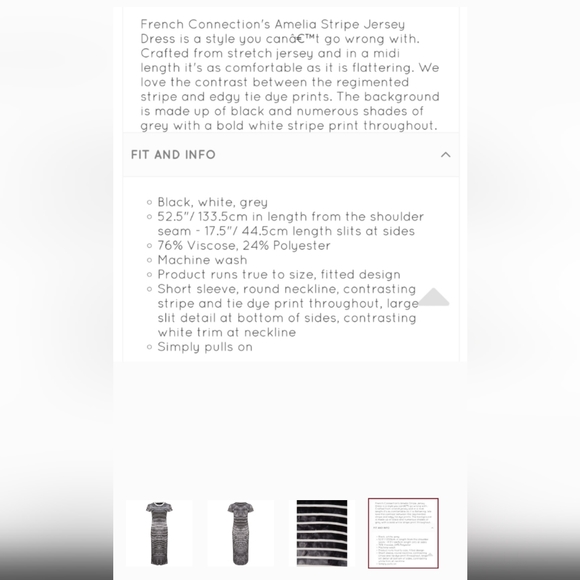 French Connection Tie-dye Stripped Jersey Maxi Dress - Picture 8 of 8